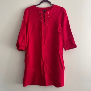 Lace Up Red Dress Size Small NWT